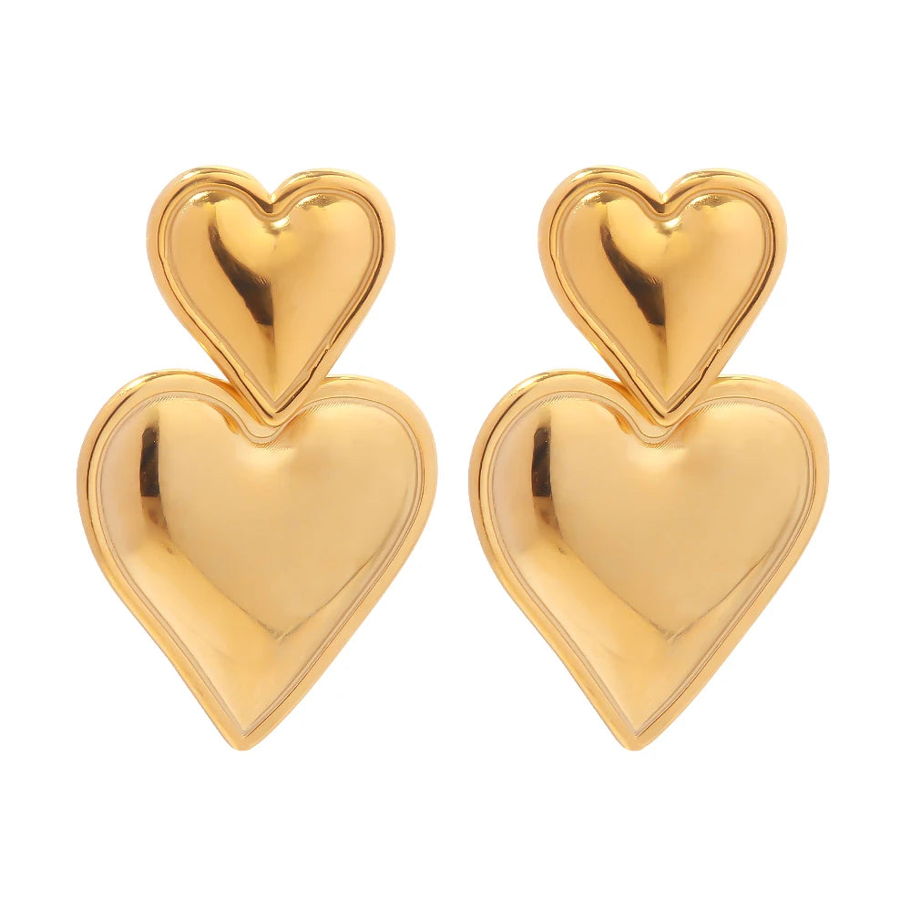 Gold heart earrings