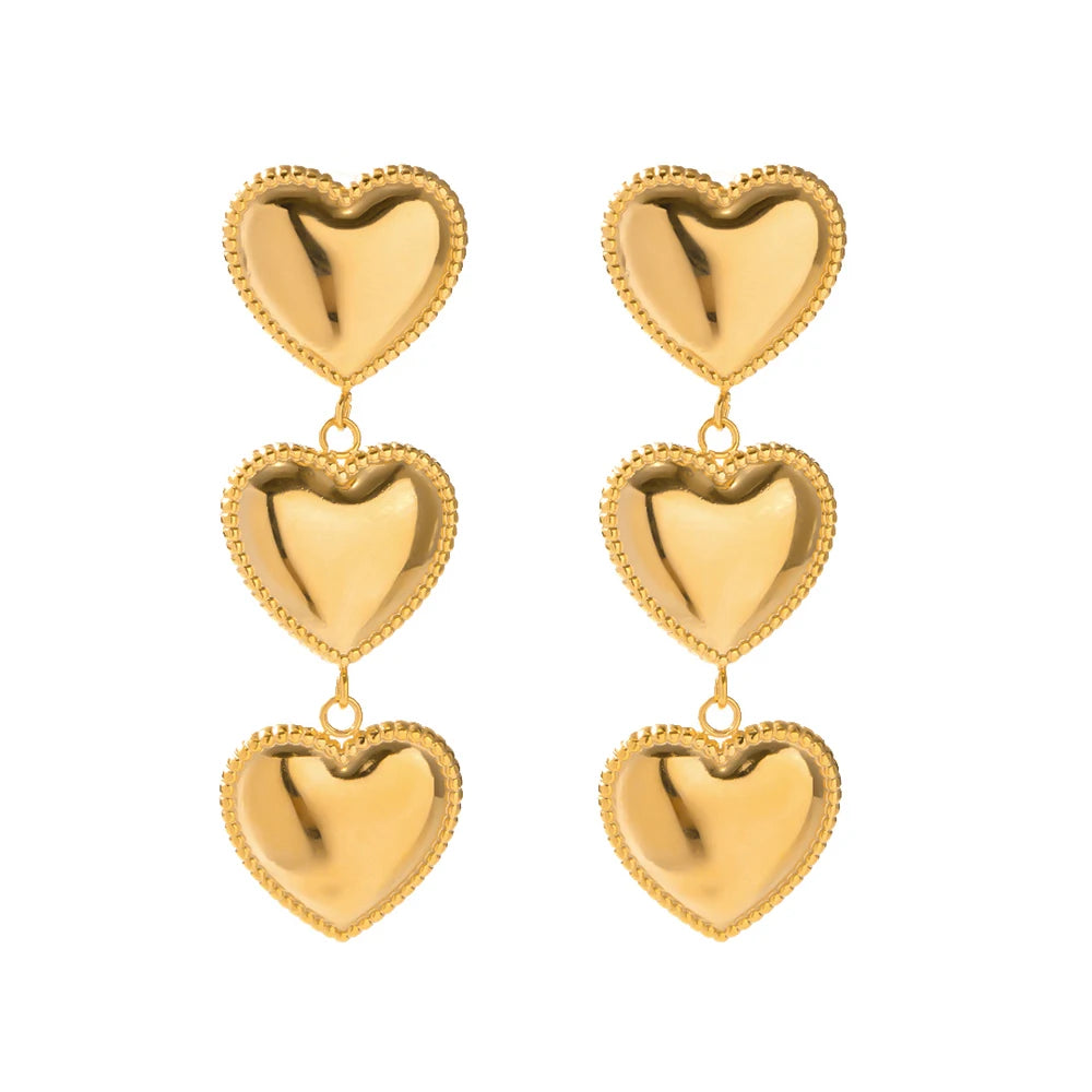 Heart gold earrings